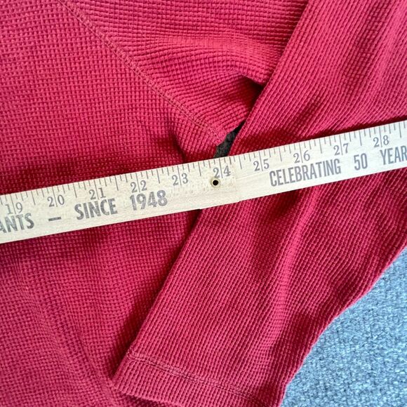 Columbia Henley Shirt Mens Extra Large Red Waffle Knit Omni-Wick L/S Thermal - Picture 5 of 10